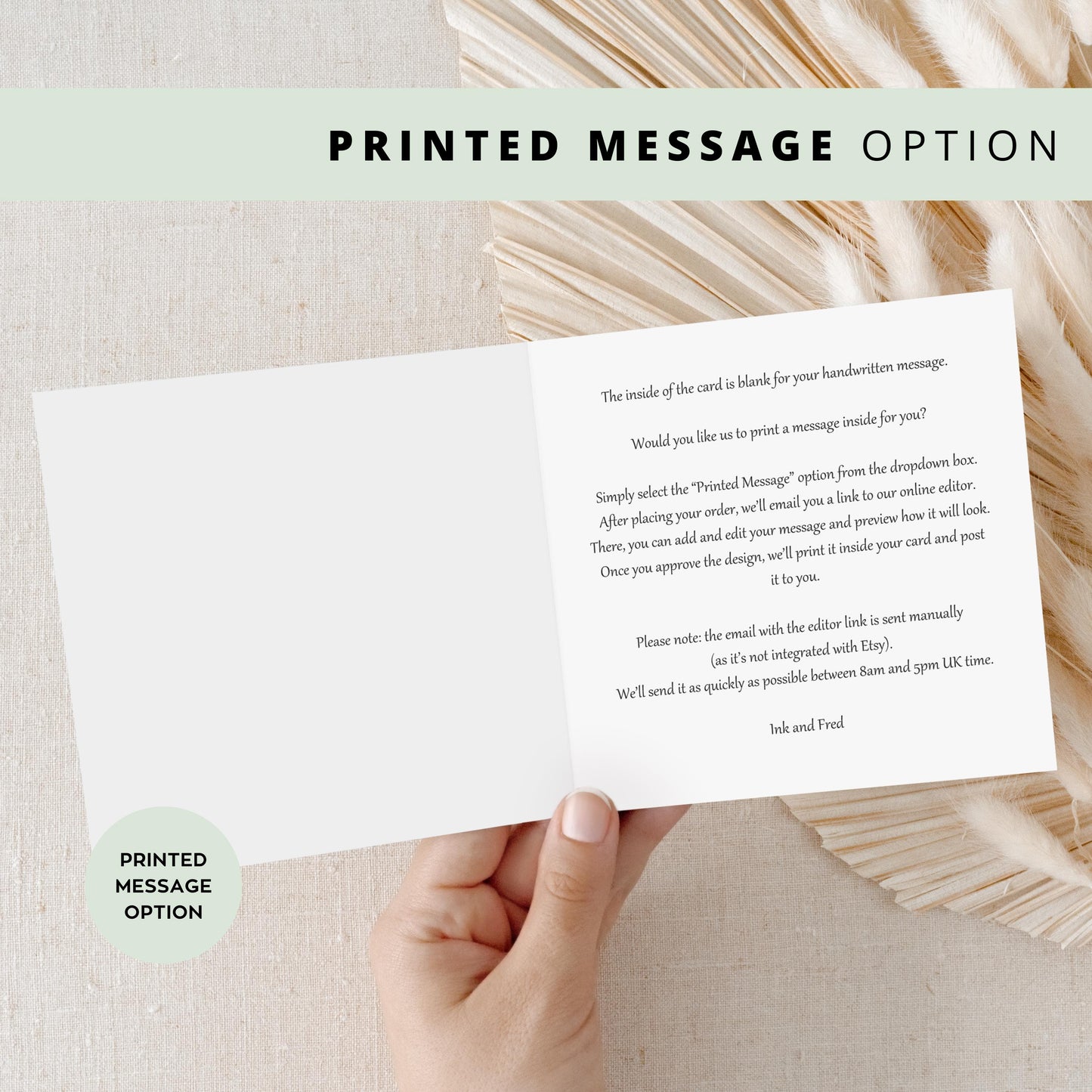 Personalised “Will You Be My Page Boy?” card featuring a back-view illustration of a young boy in a navy waistcoat and beige trousers with custom name and message.