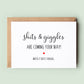 Shits & Giggles Card, Baby Card, Baby Shower Card, Card for New Mum, Card for New Baby, Hello Card, New Arrival Card, Pregnancy Card