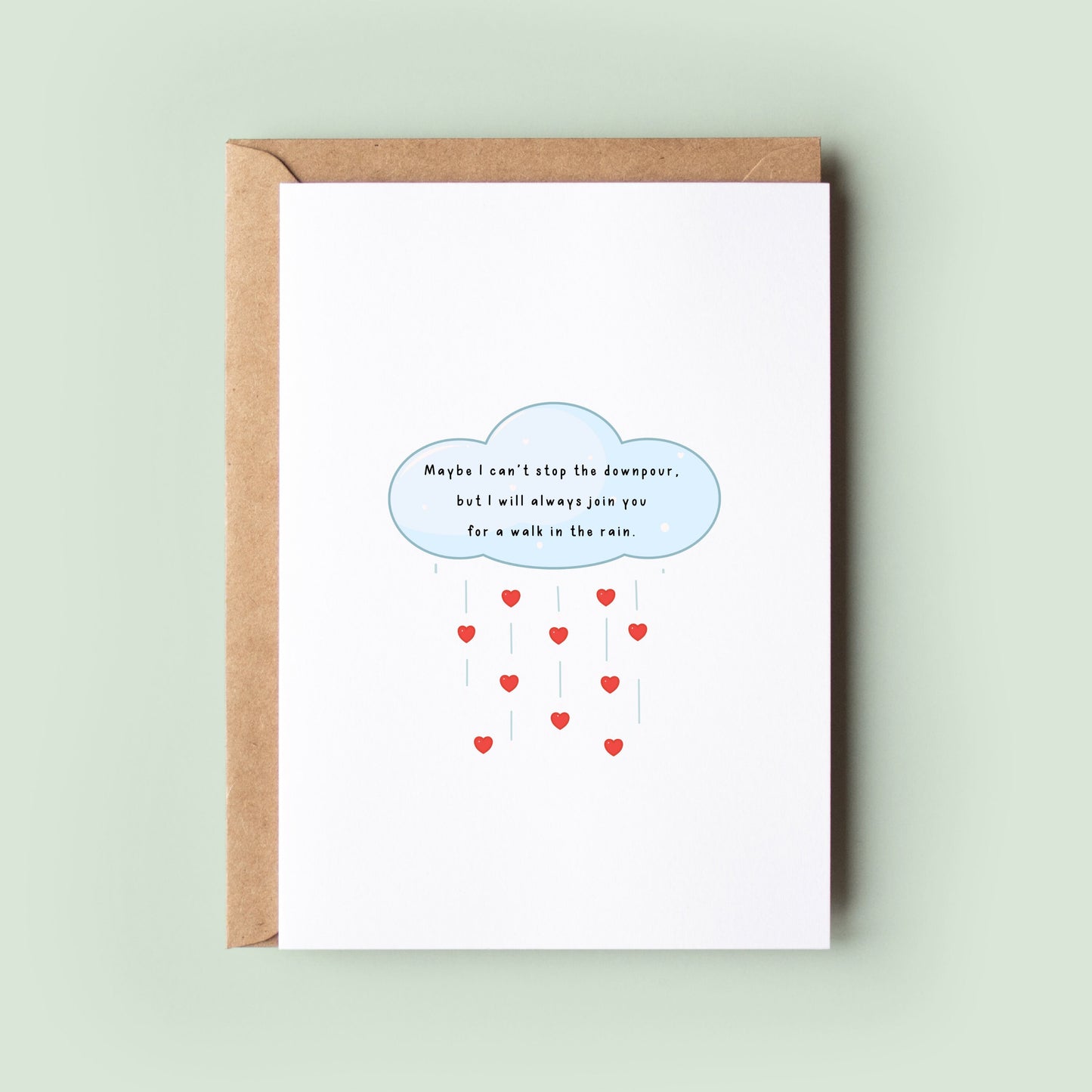 Walk With You In The Rain Anniversary Card, Valentine's Card, Husband Card, Boyfriend Card, Wedding Card, Love Greeting Card #359