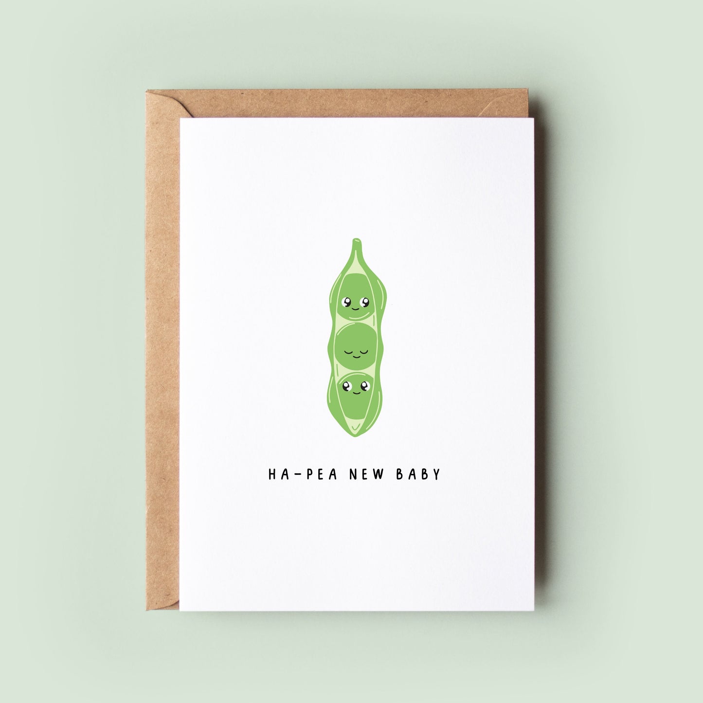 Ha-pea New Baby, Card, Baby Shower Card, Card for New Mum, Card for New Baby, Peas in a Pod Baby Card, New Arrival Card, Pregnancy