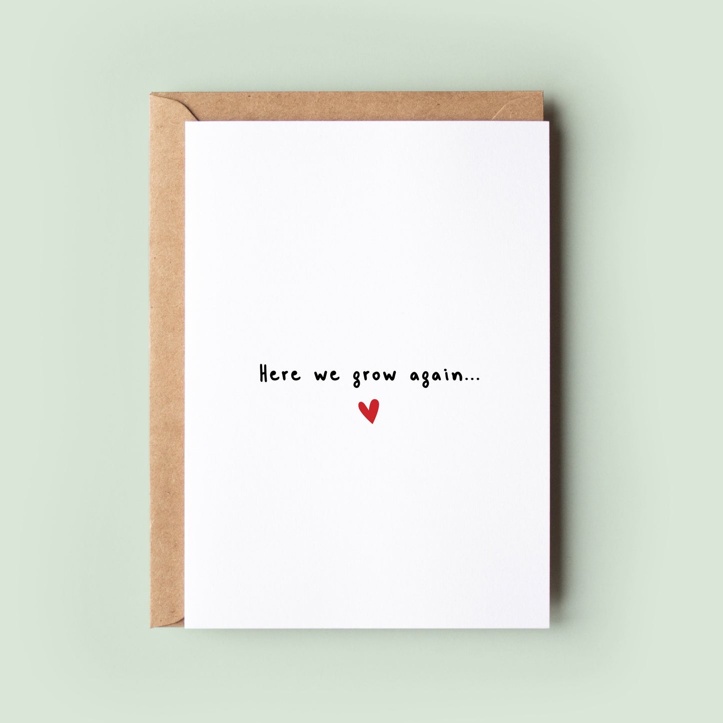 Here We Grow Again Pregnancy Announcement Card, Second Baby Announcement, Guess What, You're Going To Be, Pregnancy Reveal Greeting Card