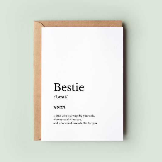 Bestie Friendship Definition Card