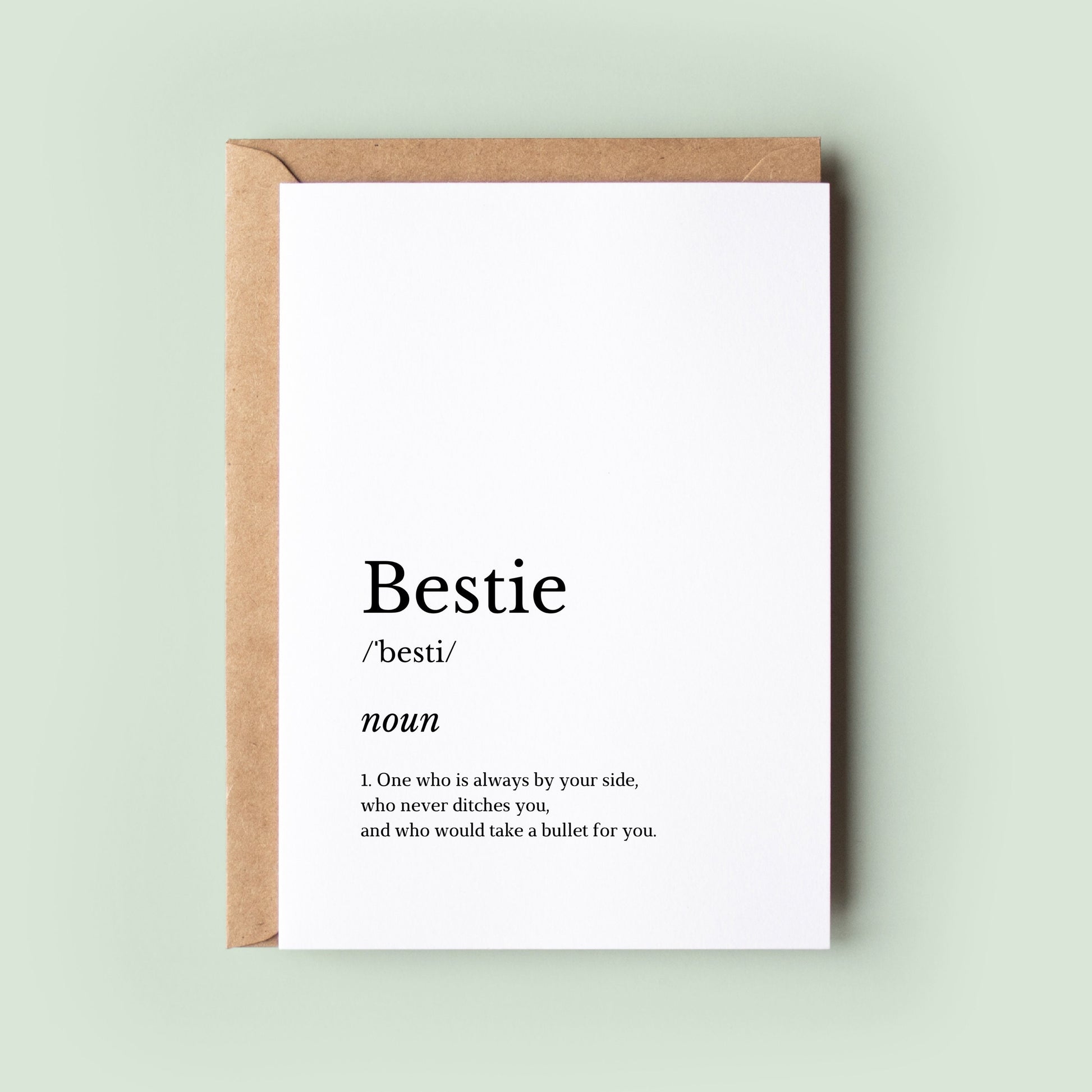 Bestie Friendship Definition Thank You Greeting Card