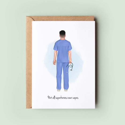 Personalised Doctor Male Nurse Thank You Card