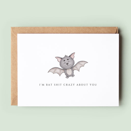 Bat Halloween Card, Halloween Anniversary Card, Anniversary Card For Him, Anniversary Card For Her, I Love You, Halloween Card, Spooky Card