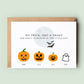 Halloween Pregnancy Announcement Card, Baby Announcement Card, Pregnancy Reveal Card, We're Having A Baby Card, Personalised Baby Pumpkin