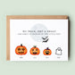 Halloween Pregnancy Announcement Card, Baby Announcement Card, Pregnancy Reveal Card, We're Having A Baby Card, Personalised Baby Pumpkin