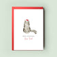 Personalised Ragamuffin Cat Christmas Card, beautifully capturing the breed&#39;s characteristics, ideal for sharing a special festive message from the feline to Cat Mum & Cat Dad.