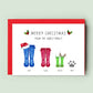 Pack 1, 5, 10, 15 or 20 - Personalised Family Christmas Card