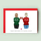 Bespoke Ink and Fred Christmas card customised with skin tone, hairstyle, and festive attire to perfectly represent your beloved female family members and friends.