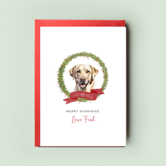 Labrador Retriever Personalised Dog Christmas Card