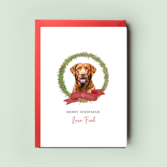 Chesapeake Bay Retriever Personalised Dog Christmas Card