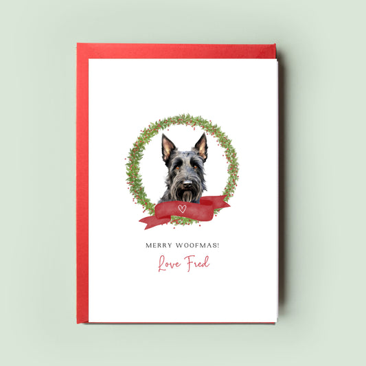 Scottish Terrier Personalised Dog Christmas Card