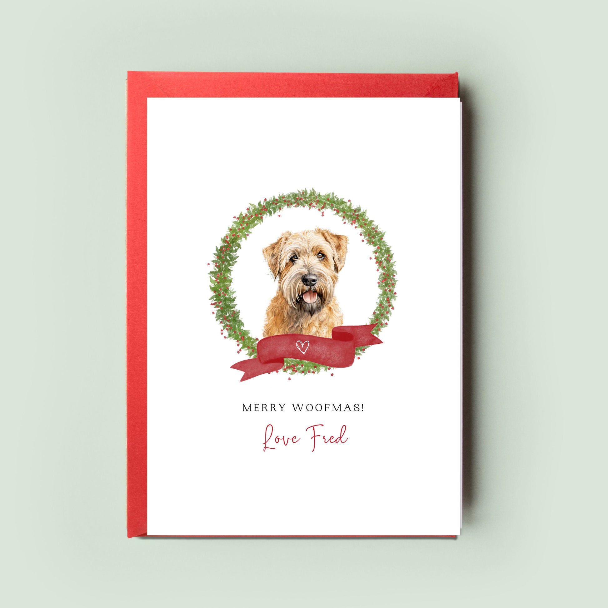 Wheaten Terrier Personalised Dog Christmas Card