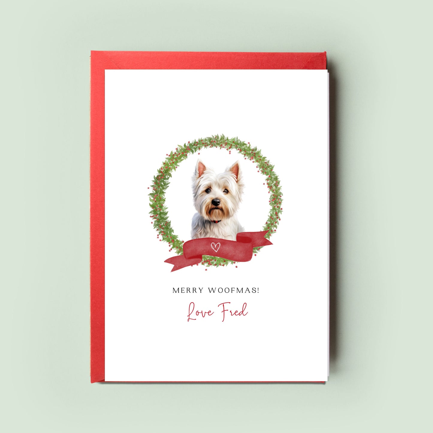 Westie Personalised Dog Christmas Card