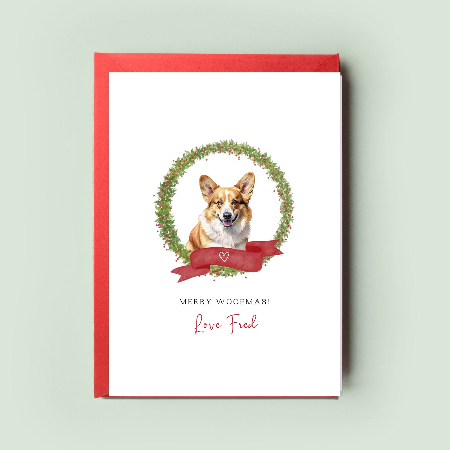 Corgi Personalised Dog Christmas Card