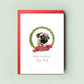 Pug Personalised Dog Christmas Card