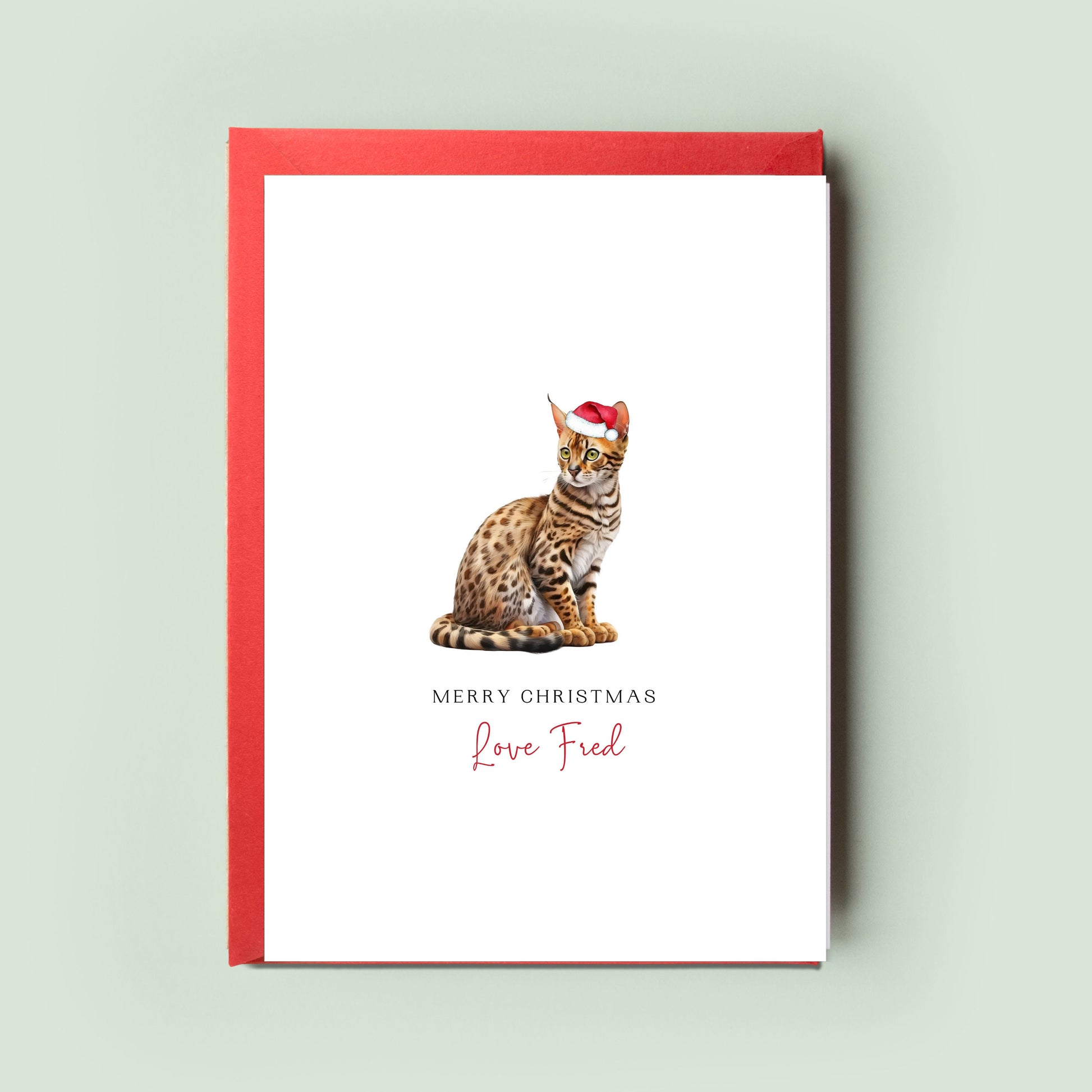 Bengal Christmas Card for Cat Mum & Cat Dad – Unique Pet Card 'From the Cat' – Special Christmas Card from the Cat for All Cat Lovers