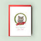 British Shorthair Cat Illustration Christmas Card