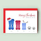 Customisable Ink and Fred Christmas cards featuring a personalised family print, available in varied pack sizes to fit every holiday need.