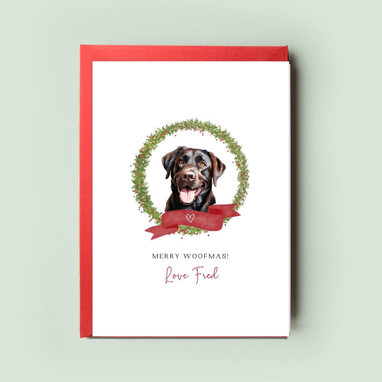 Labrador Retriever Personalised Dog Christmas Card