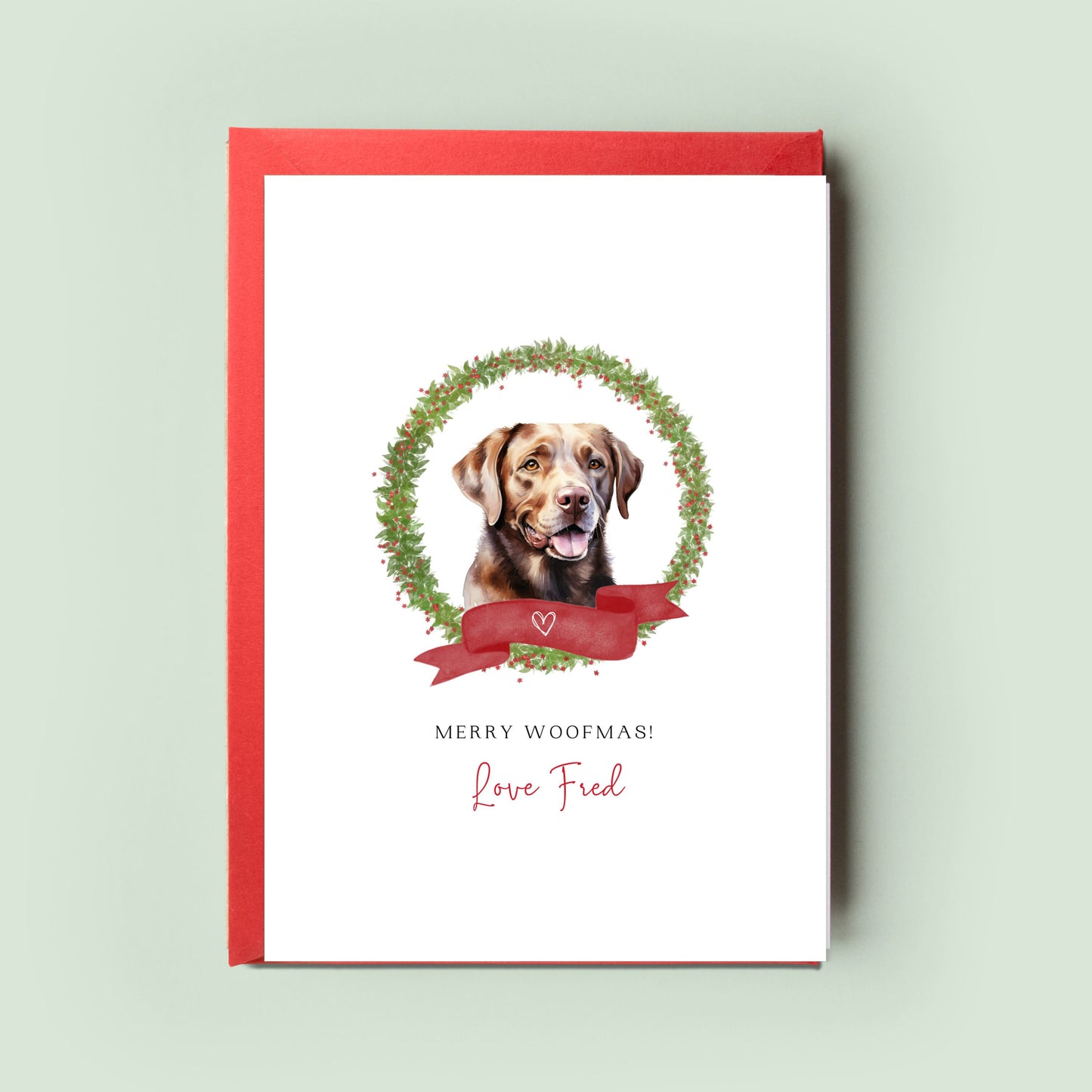 Labrador Retriever Personalised Dog Christmas Card