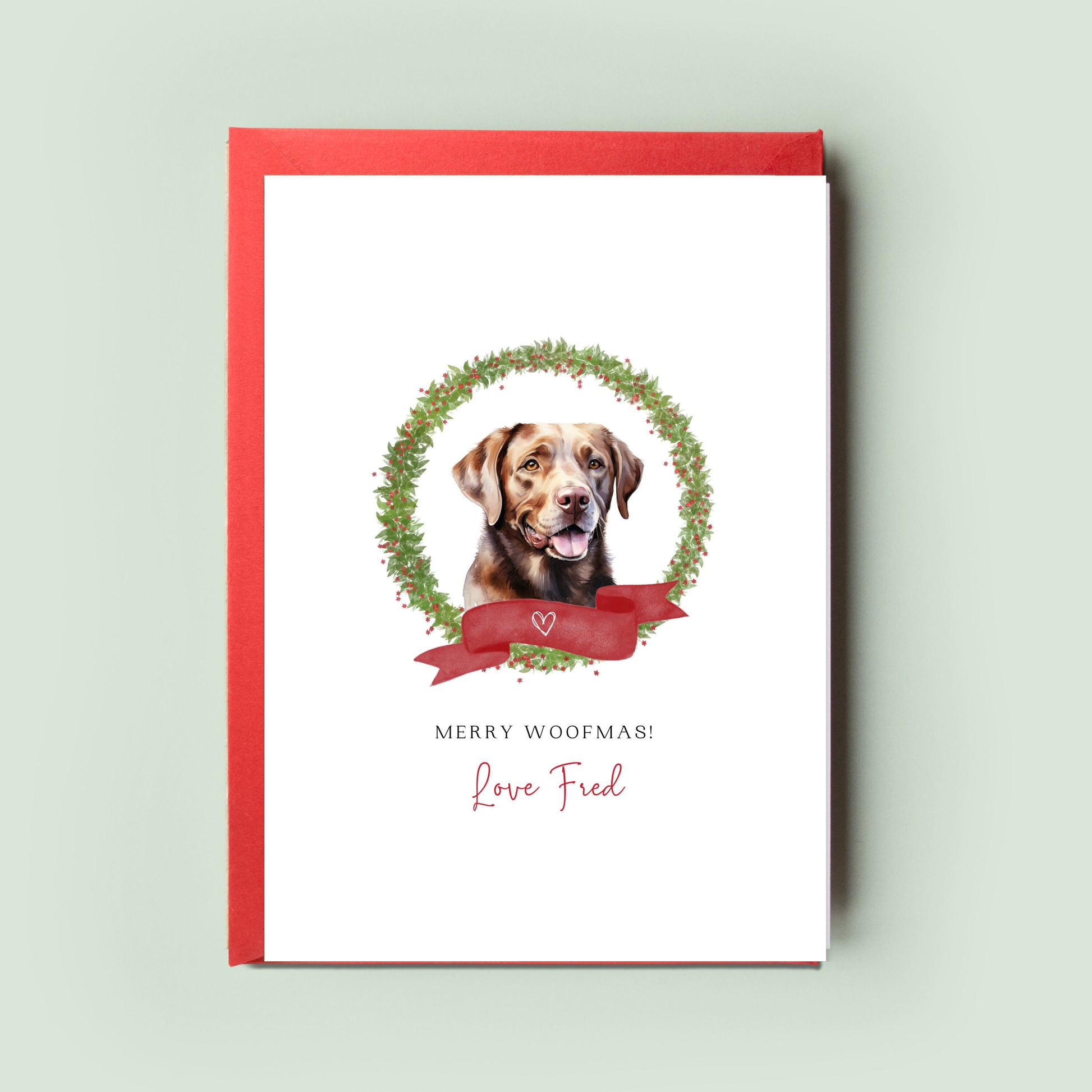 Labrador Retriever Personalised Dog Christmas Card