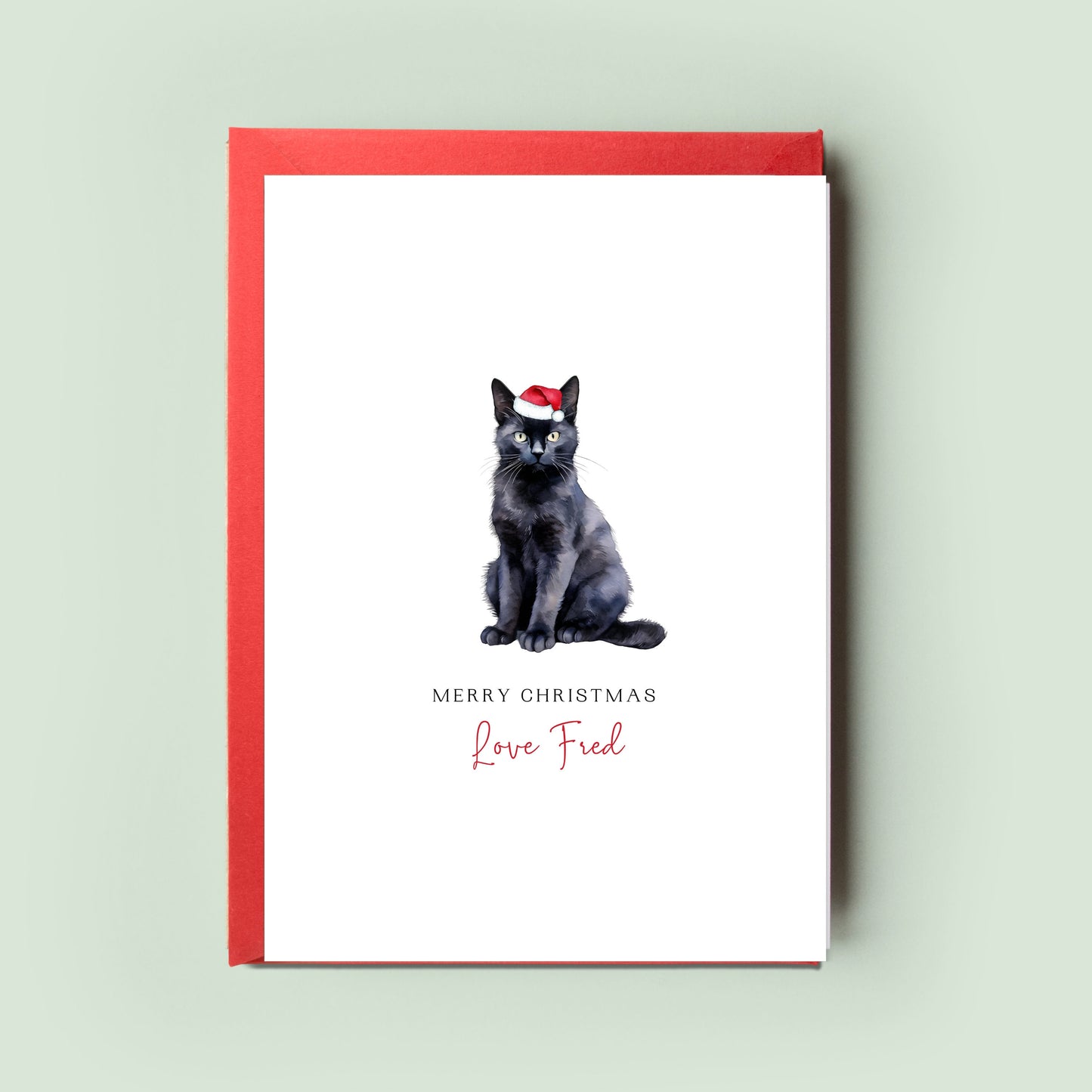 Bombay Black Cat Christmas Card - Perfect 'From the Cat' to Cat Mum & Dad - Special Pet Card for Christmas - Unique Greetings from the Cat