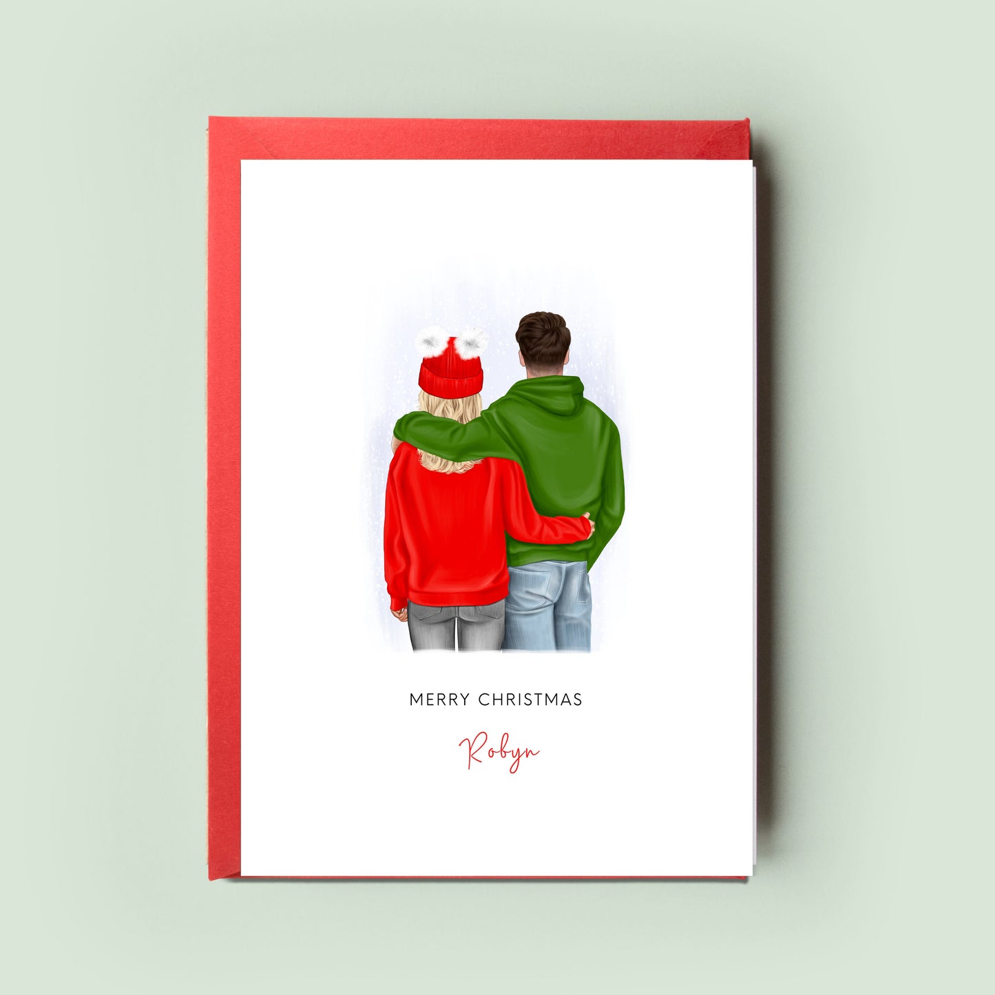 Personalised Couple Christmas Card, Boyfriend, Girlfriend, Husband, Wife