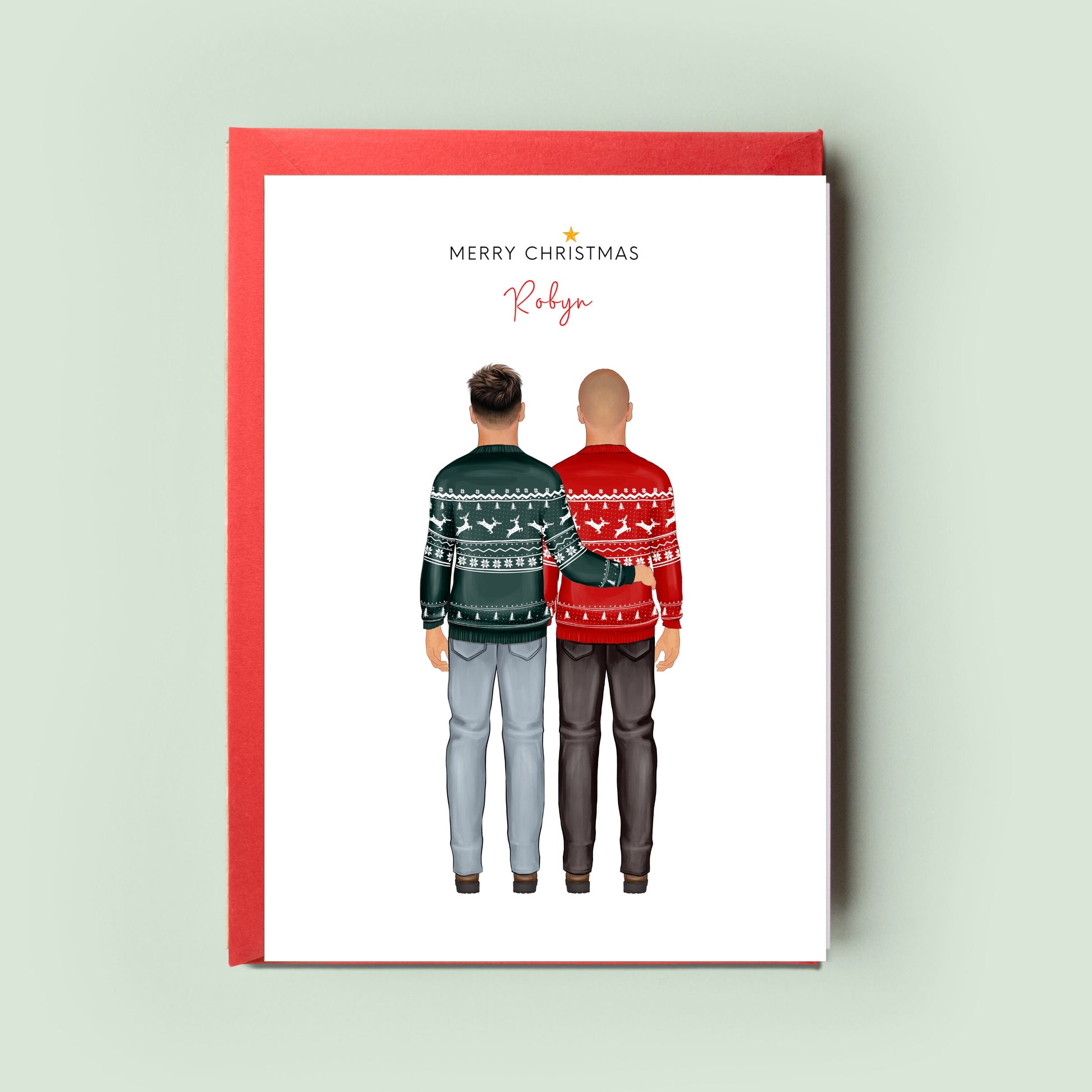 Personalised Gay Couple Christmas Card