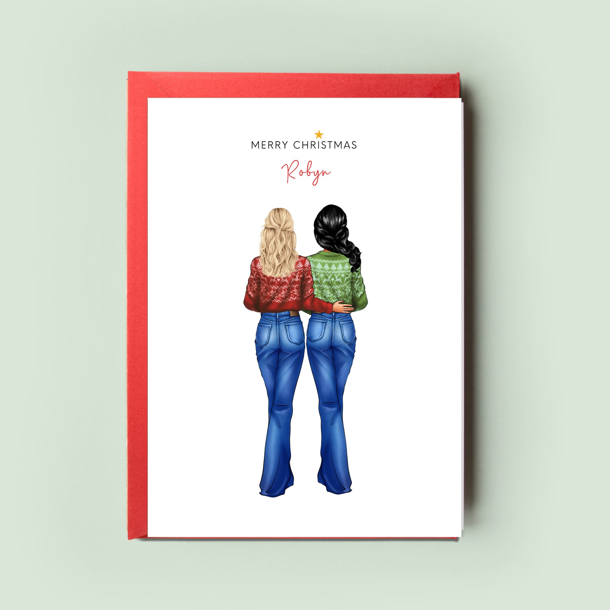 Personalised Lesbian Christmas Card - Wife - Girlfriend