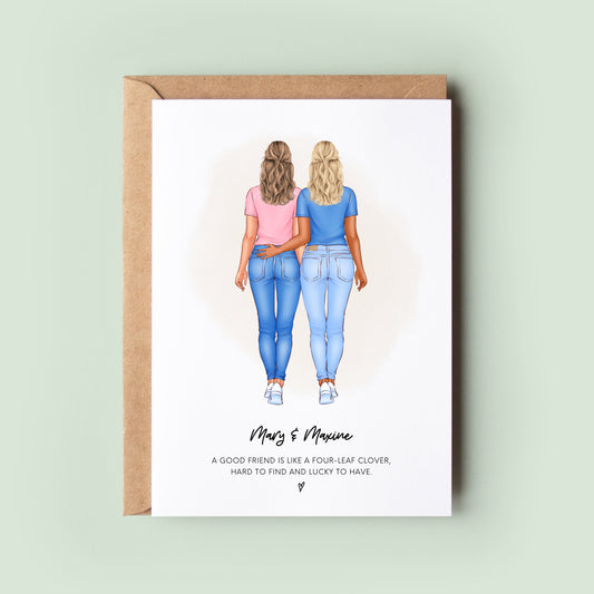 Personalised Best Friend Birthday Card, Personalised Bestie Gift, Best Friend Print, Bestie Card, Cards for Her, Custom Card, Cousin