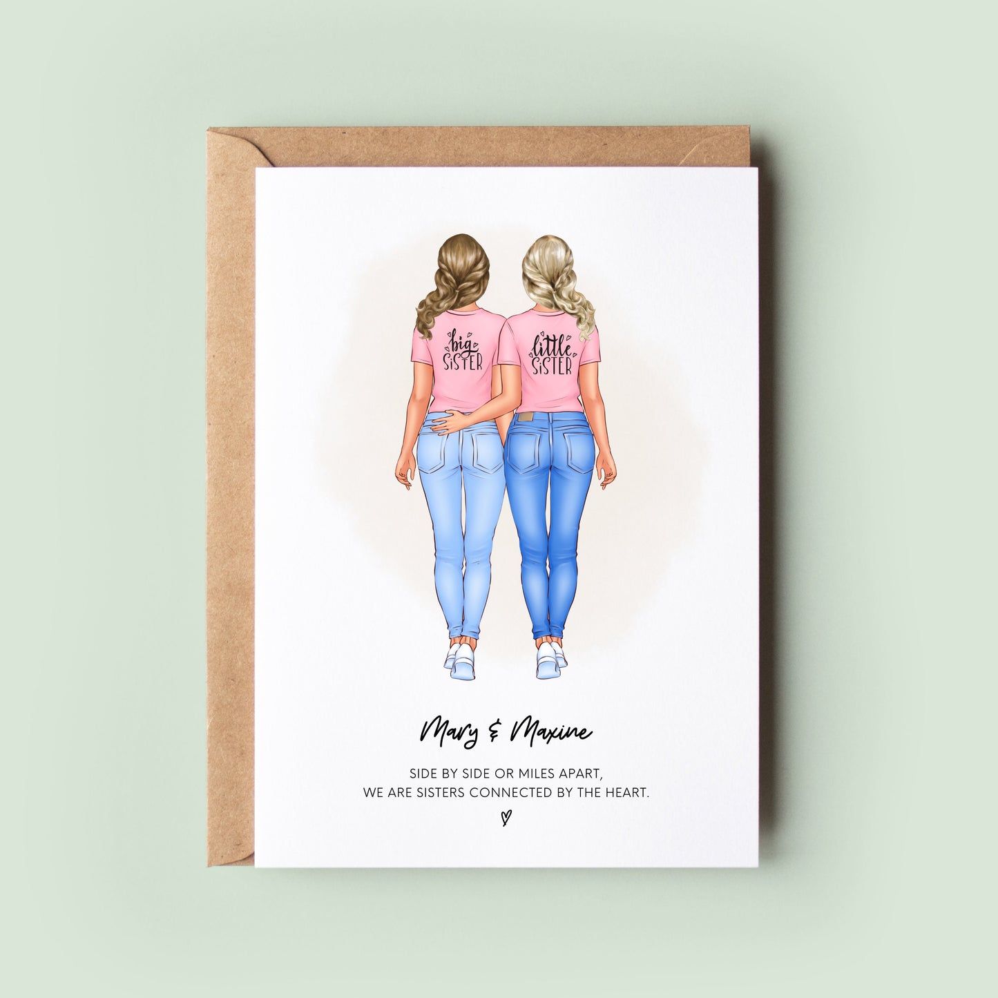 Personalised Sister Birthday Card, Personalised Sister Card Sisters Card, Sister Gift, Cards for Her, Custom Birthday Card, Family Card