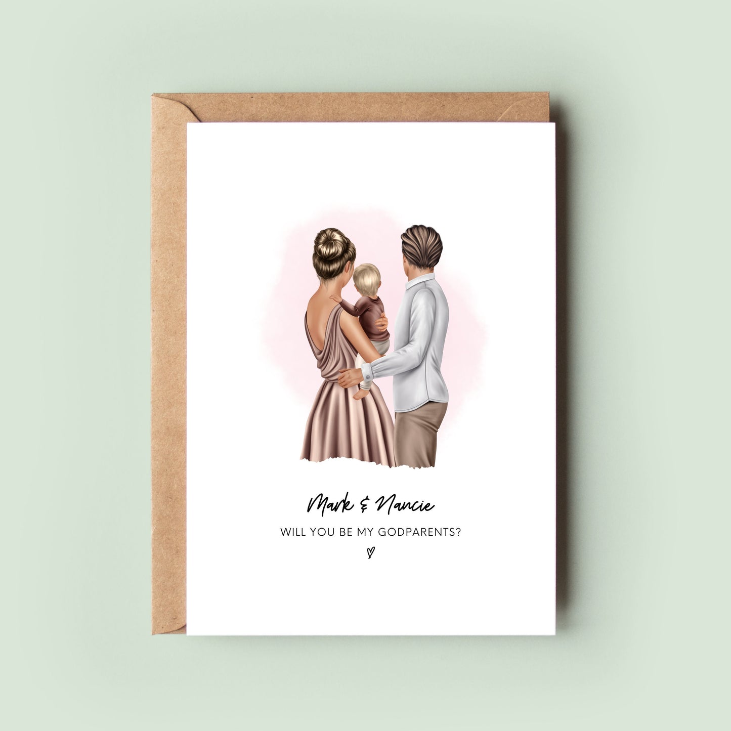 5x7 Custom Godparents Card for Proposal