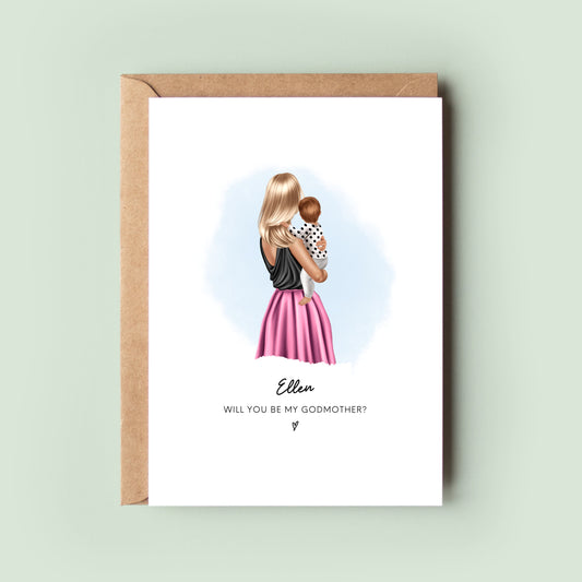 Personalised Godmother Card, Will You Be My Godmother Card, Godmother Proposal Card, Godmother Card, Christening Card, Godmother Gift