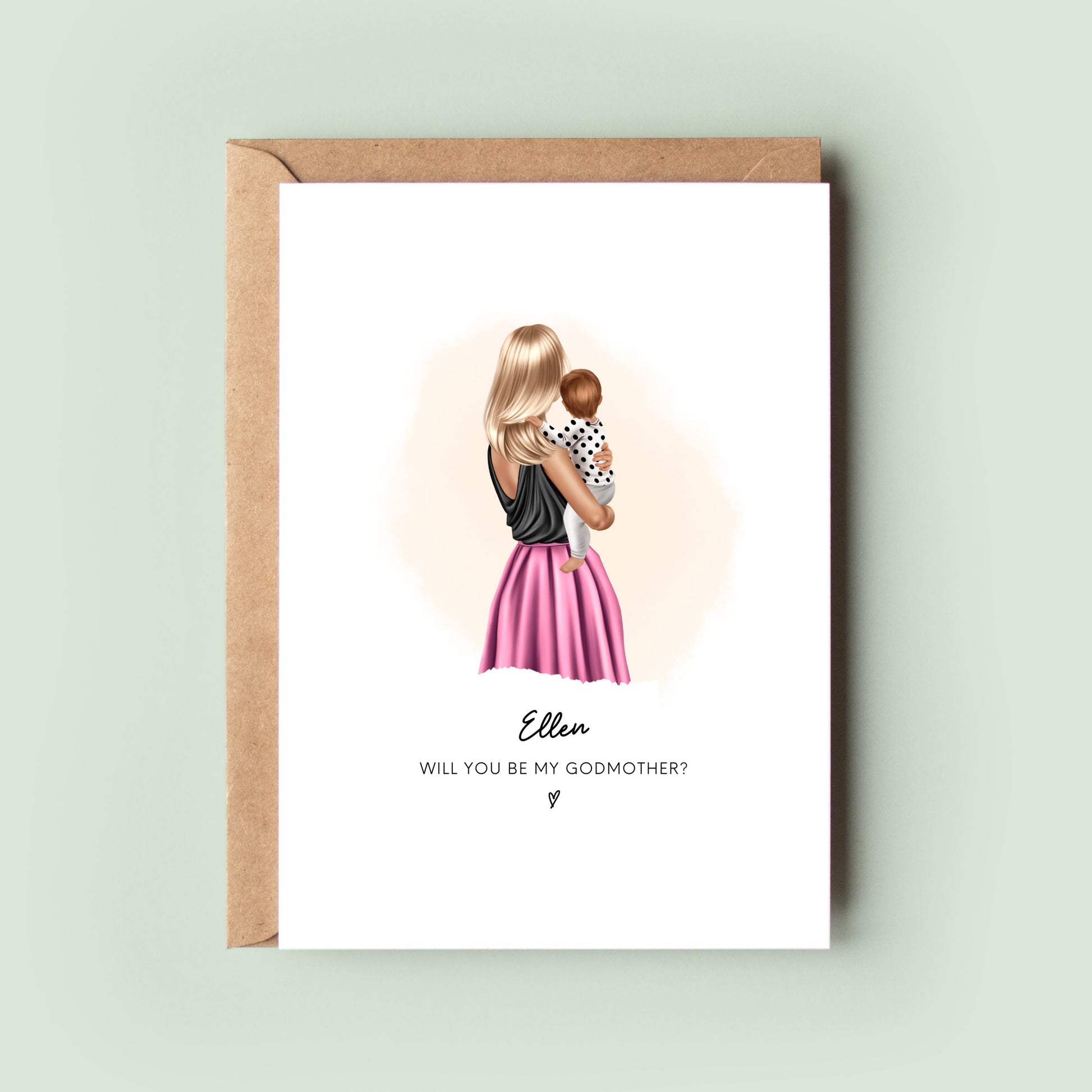 Customisable Godmother Card in 5x7 Size