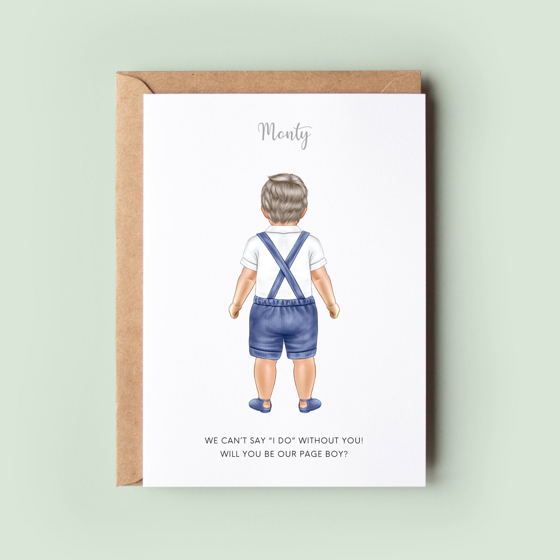 Customisable Baby Page Boy Proposal Card for Toddler