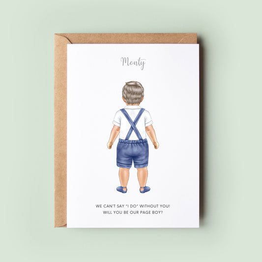 Customisable Baby Page Boy Proposal Card for Toddler