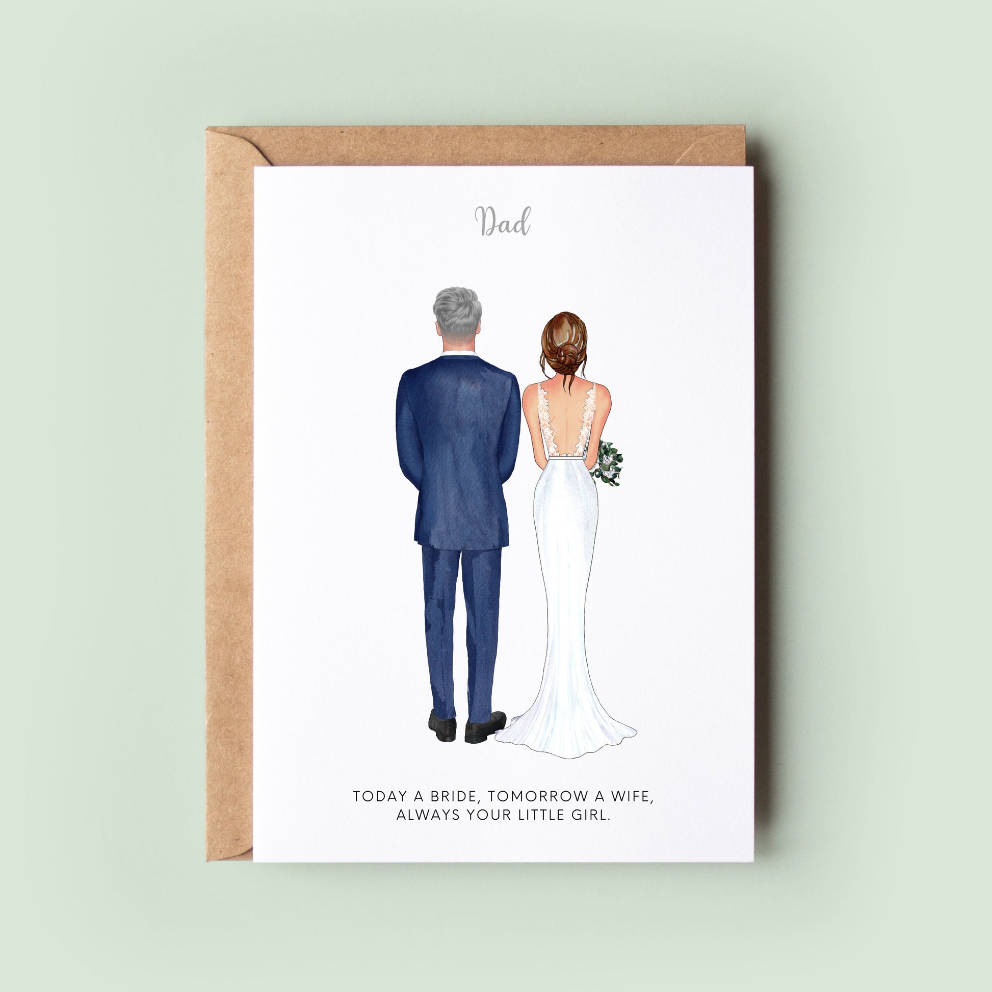 Personalised Father of the Bride Wedding Card, Wedding Day Dad Card, To My Dad on my Wedding Day Card, Wedding Thank You Card For My Dad