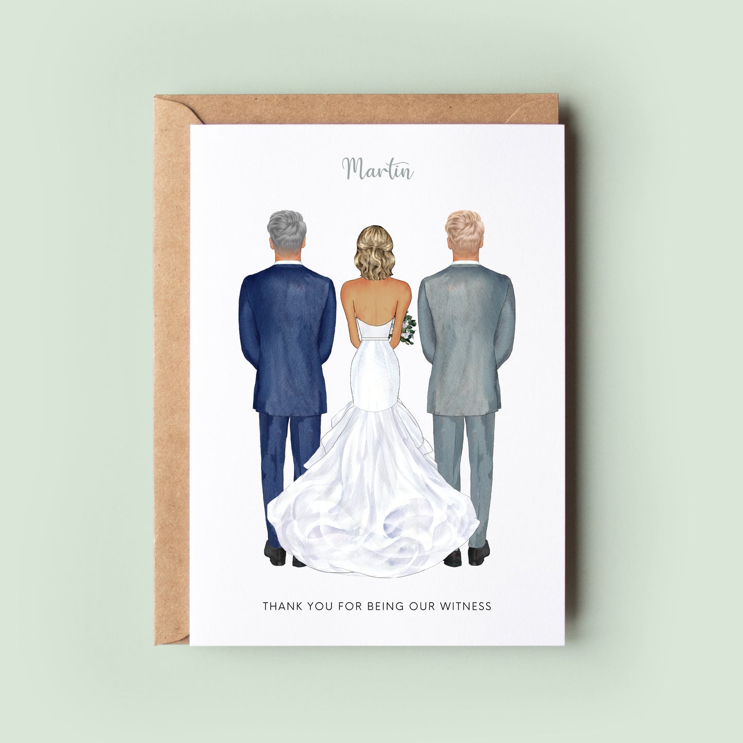 Personalised Thank You For Being Our Witness Card, Wedding Thank You Card, Personalised Wedding Witness Card, Wedding Witness Card