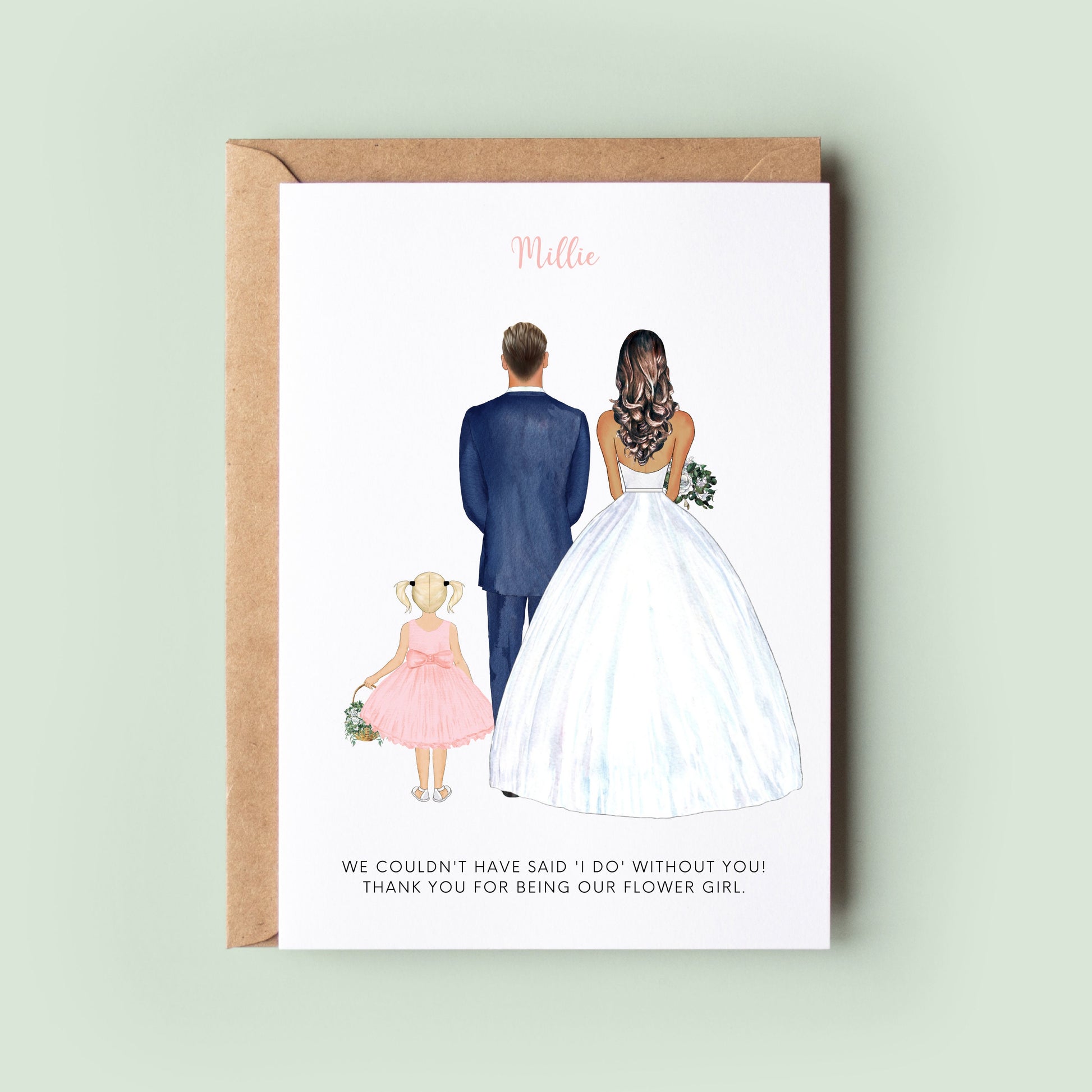 Personalised Thank You For Being Our Flower Girl Card, Wedding Thank You Card, Card For Flower Girl, Flower Girl Thank You Card, Keepsake