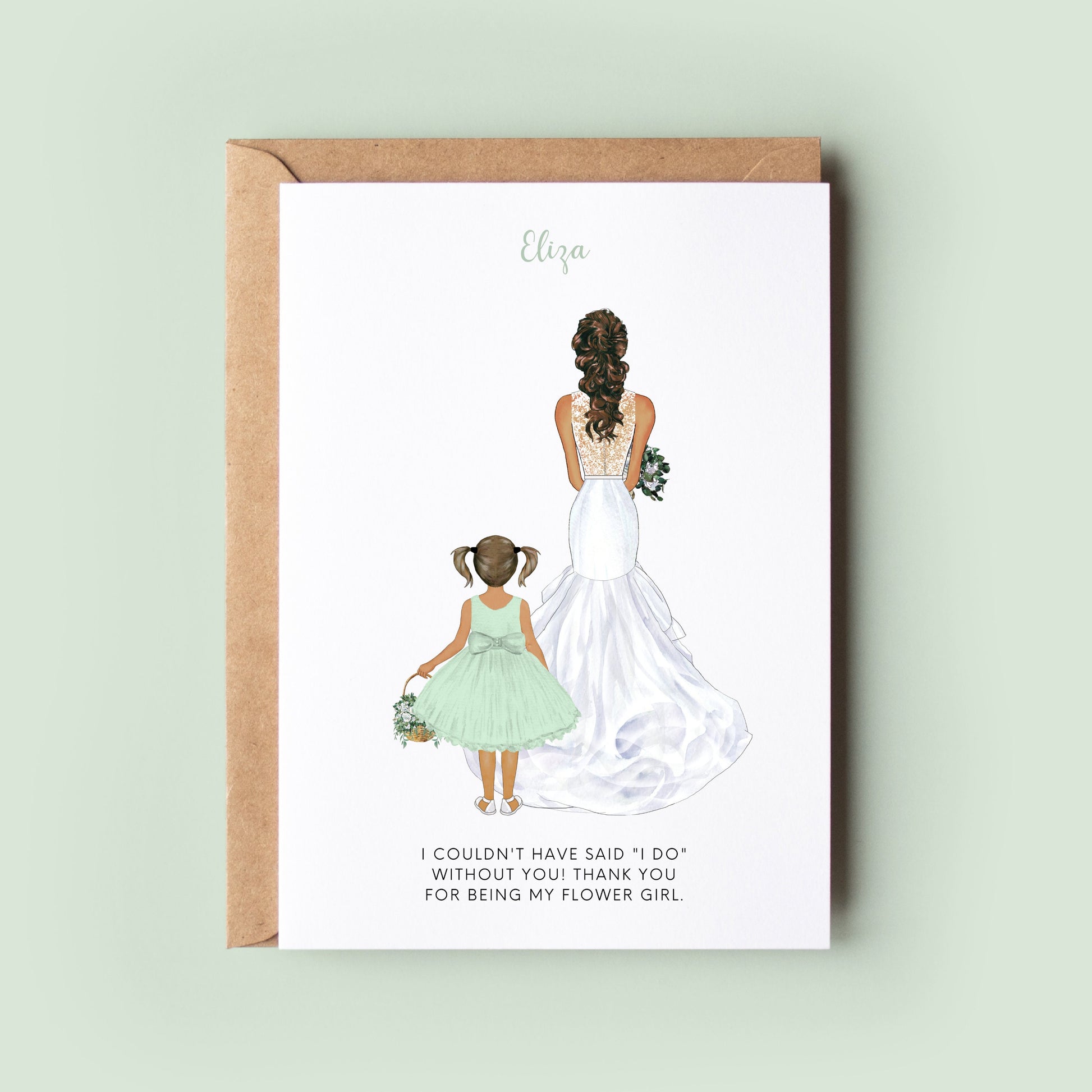 Personalised Flower Girl Thank You Card, Bridesmaid Thank you Card, Customisable Flower Girl Card, Wedding Thank You Card, Bridesmaid Thanks