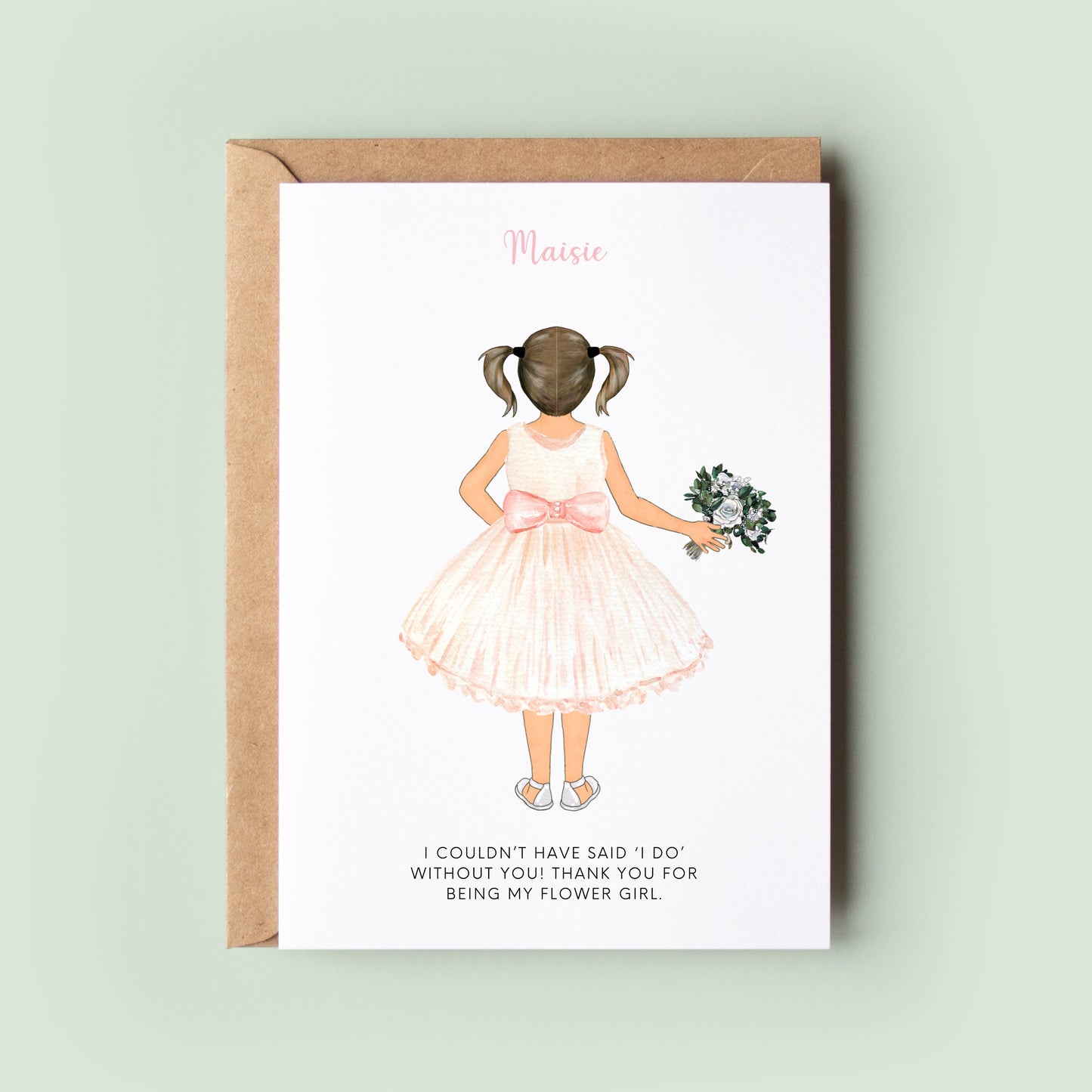 Personalised Flower Girl Thank You Card, Thank You For Being My Flower Girl, Personalised Flower Girl Gift, Wedding Thank You Card