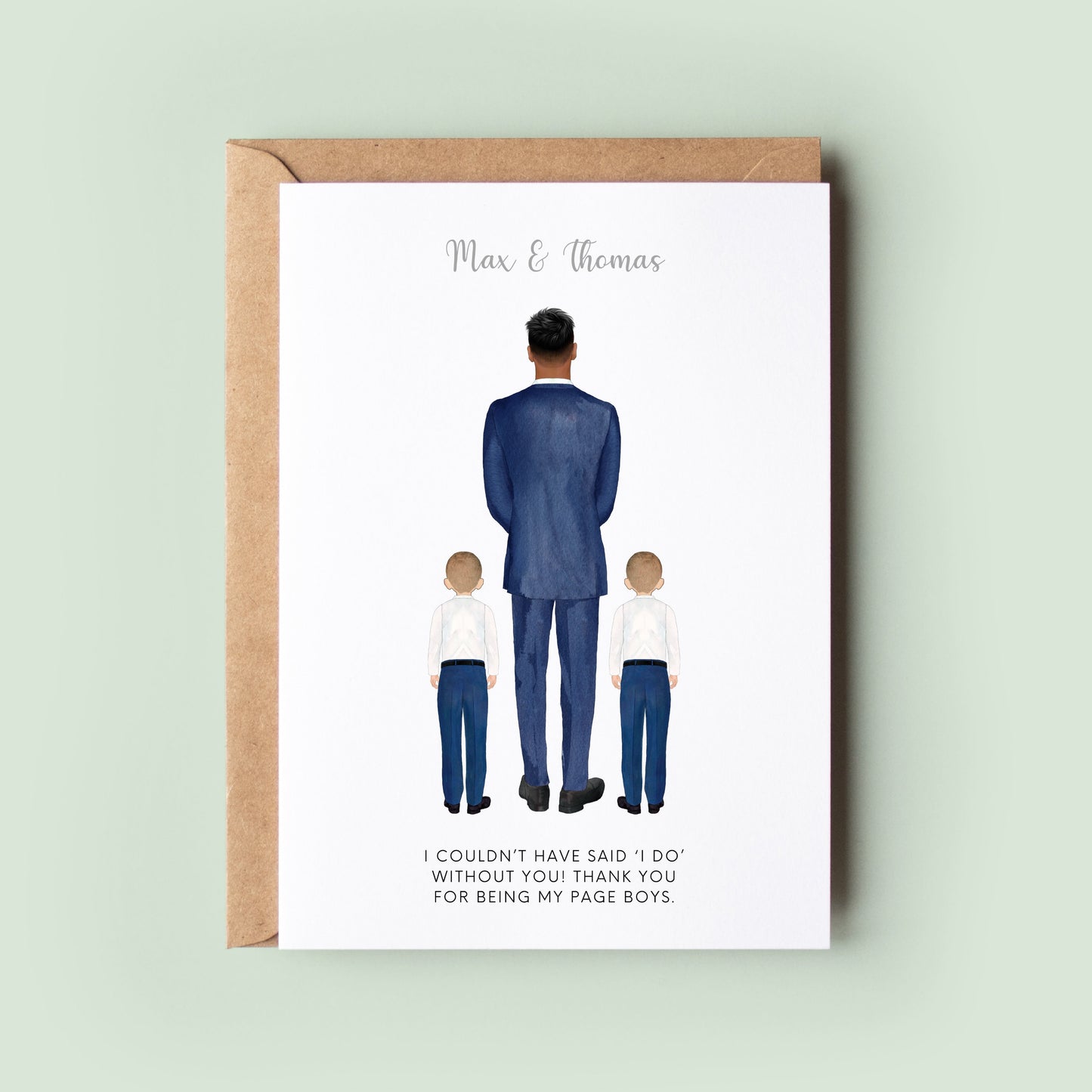 Personalised Thank You For Being My Page Boy Card, Wedding Thank You Card, Card For Page Boy, Page Boy Thank You Card, Ring Bearer Keepsake