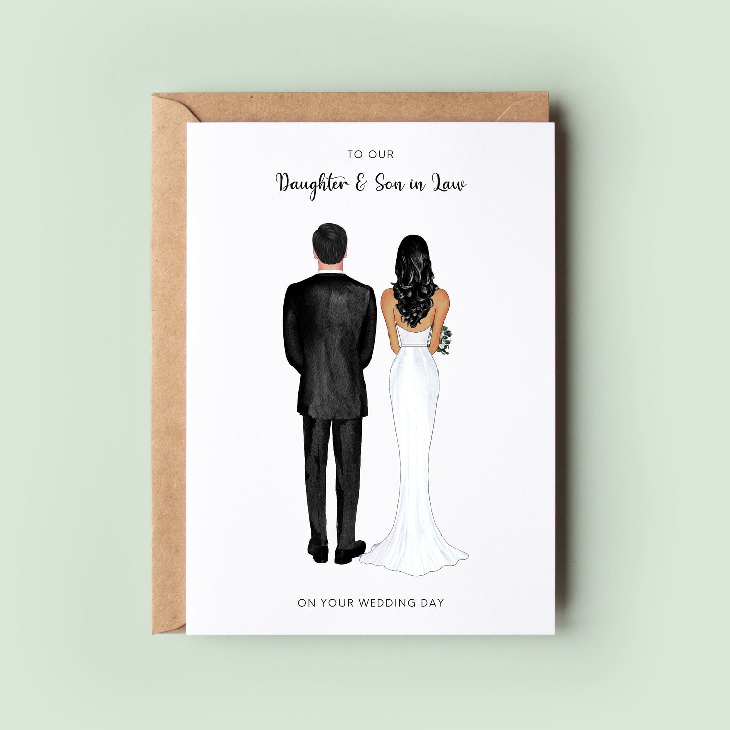 Personalised To Our Daughter & Son In Law On Your Wedding Day Card, Wedding Day Card from Parents, Wedding Keepsake, Newlyweds Wedding Card