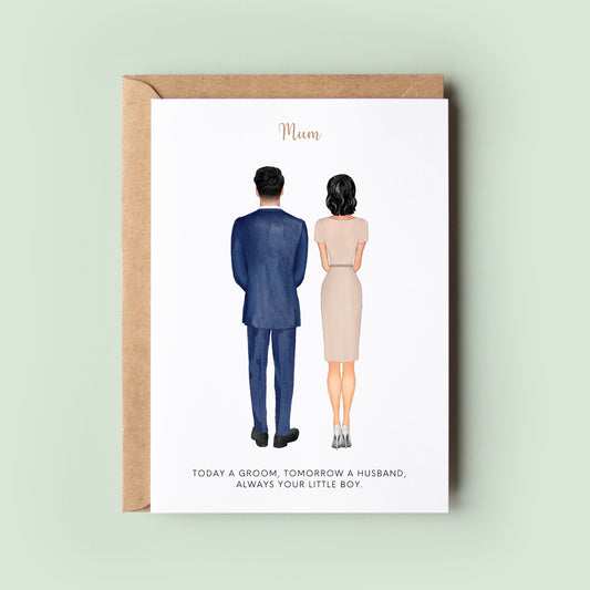 Personalised Mother of the Groom Wedding Day Card, Mum & Son, Mother of the Groom, Wedding Thank You Card, Mum Card, Groom, In Laws Card