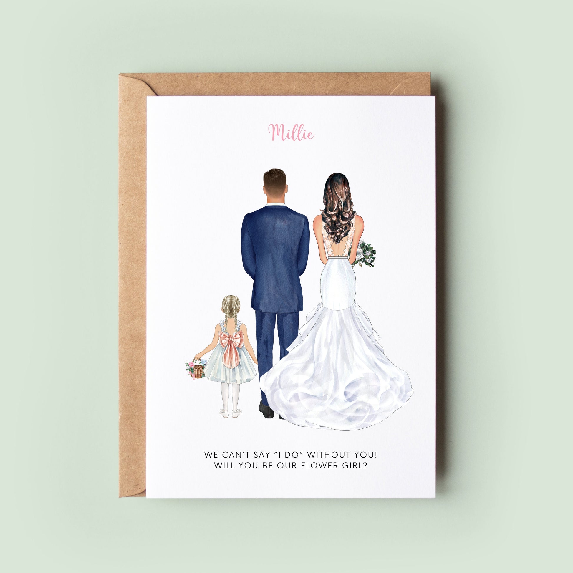 Personalised Will You Be Our Flower Girl Card, Wedding Proposal Card, Card For Flower Girl, Flower Girl Proposal Card, Mini Bridesmaid Card