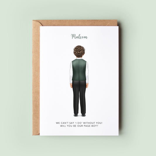 Personalised Will You Be Our Page Boy Greeting Card