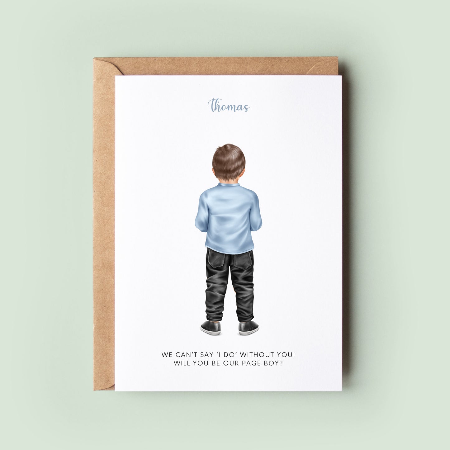 Personalised Wedding Baby Page Boy Card, Baby Ring Bearer Proposal Card, Toddler Page Boy Card, Thank You Card, Ring Bearer Page Boy Gift