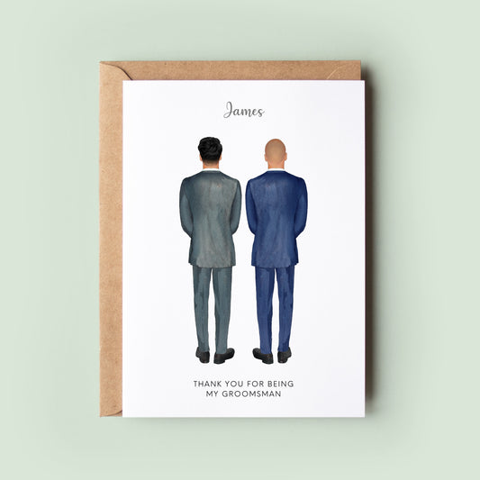 Personalised Thank You For Being My Groomsman Card, Groomsman Thank You Card, Best Man Thank You Card, Thank You For Being My Best Man Card